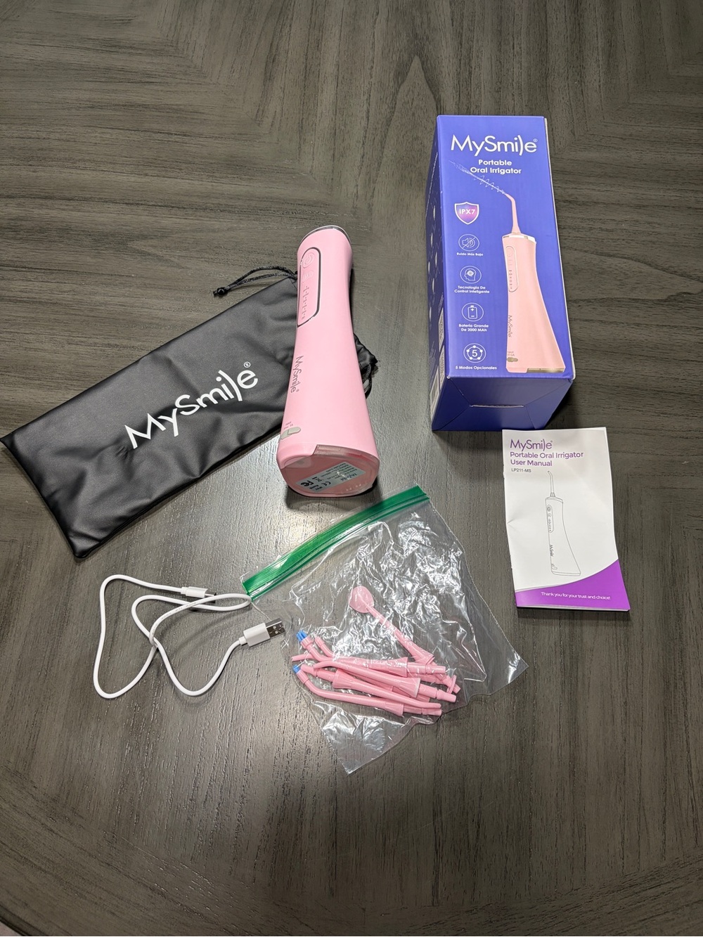 Pink Portable Oral Irrigator - Cordless Water Flosser